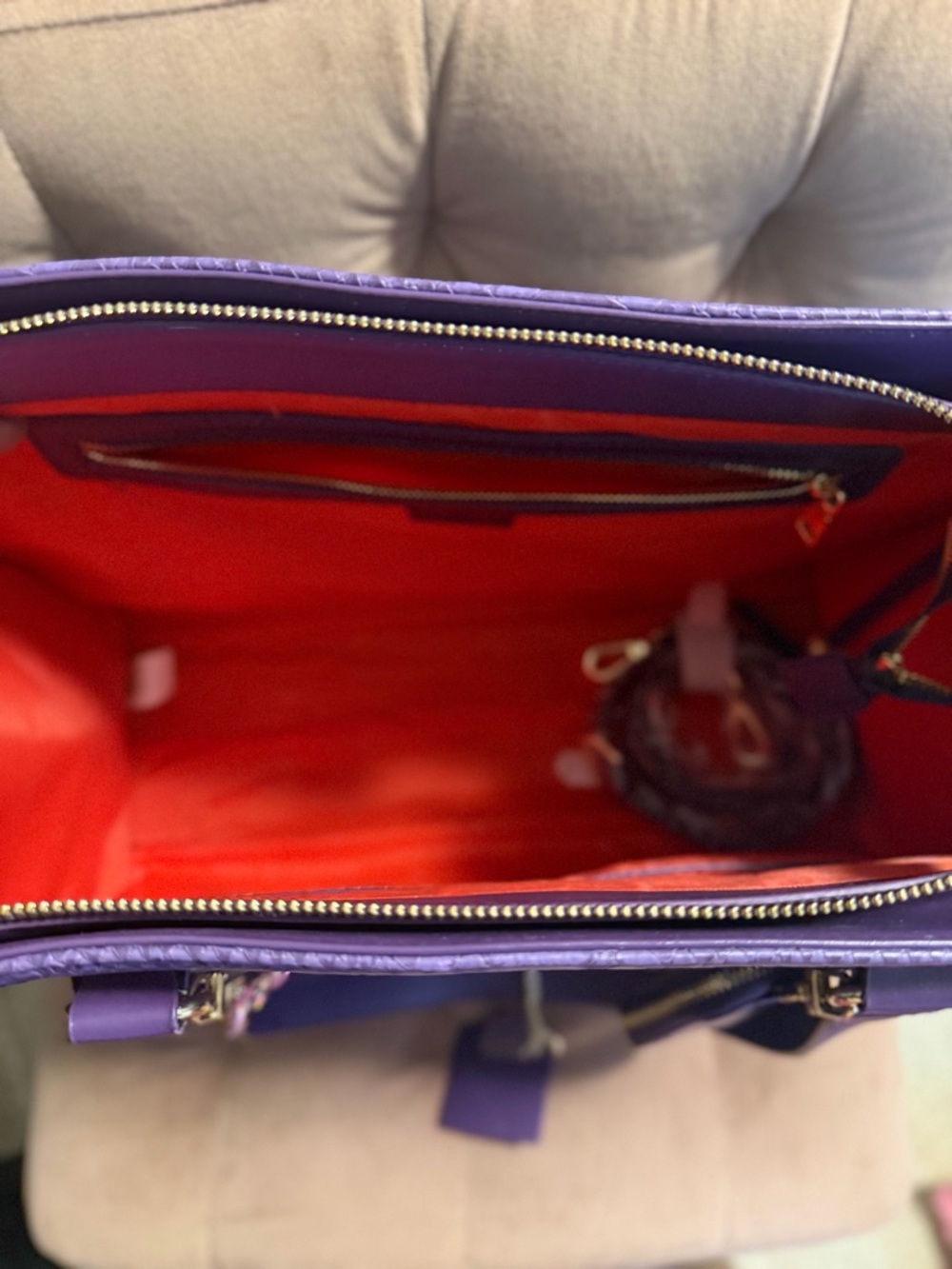 Tote & Carry Purple Textured Tote Bag - Picture 2 of 2